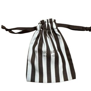 Henri Bendel Signature Brown and White Stripe Small
Dust Bag with ribbon closure